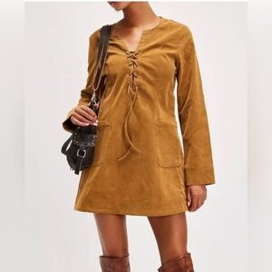 Free People Bradley Faux Suede Mini Dress | Size Medium | New Without Tags